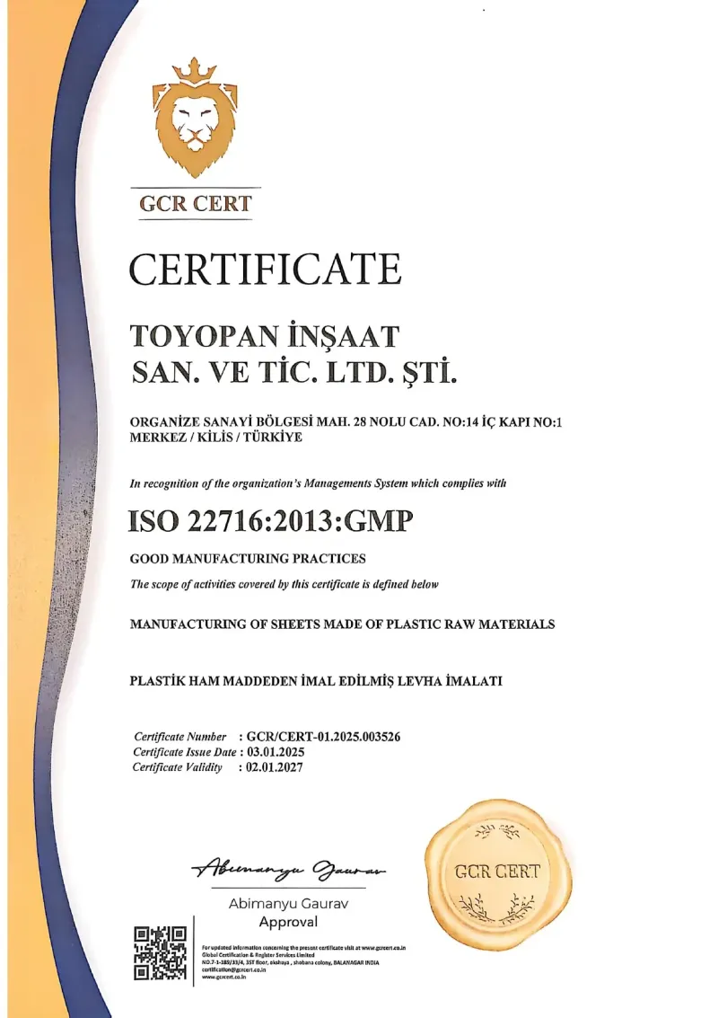 ISO 22716 Good Manufacturing Practices