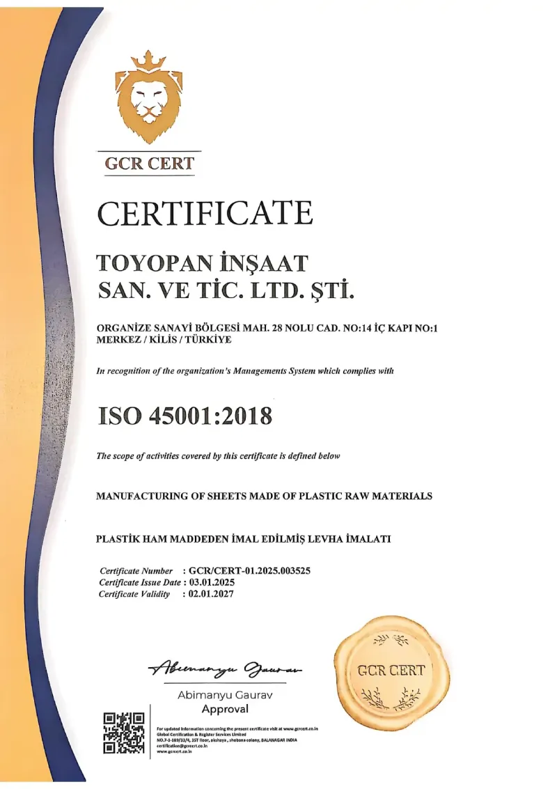 ISO 45001 Occupational Health & Safety